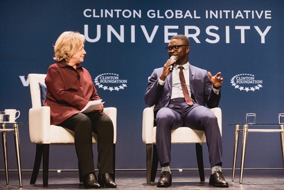 Shadrack Frimpong with Hillary Clinton