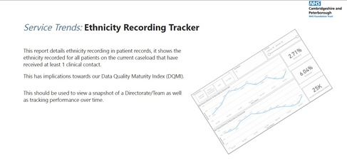 Ethnicity data completion dashboard