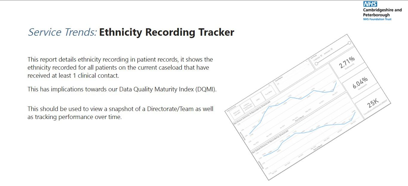 Ethnicity data completion dashboard Ethnicity data completion dashboard