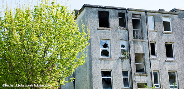 Abandoned council house in North England