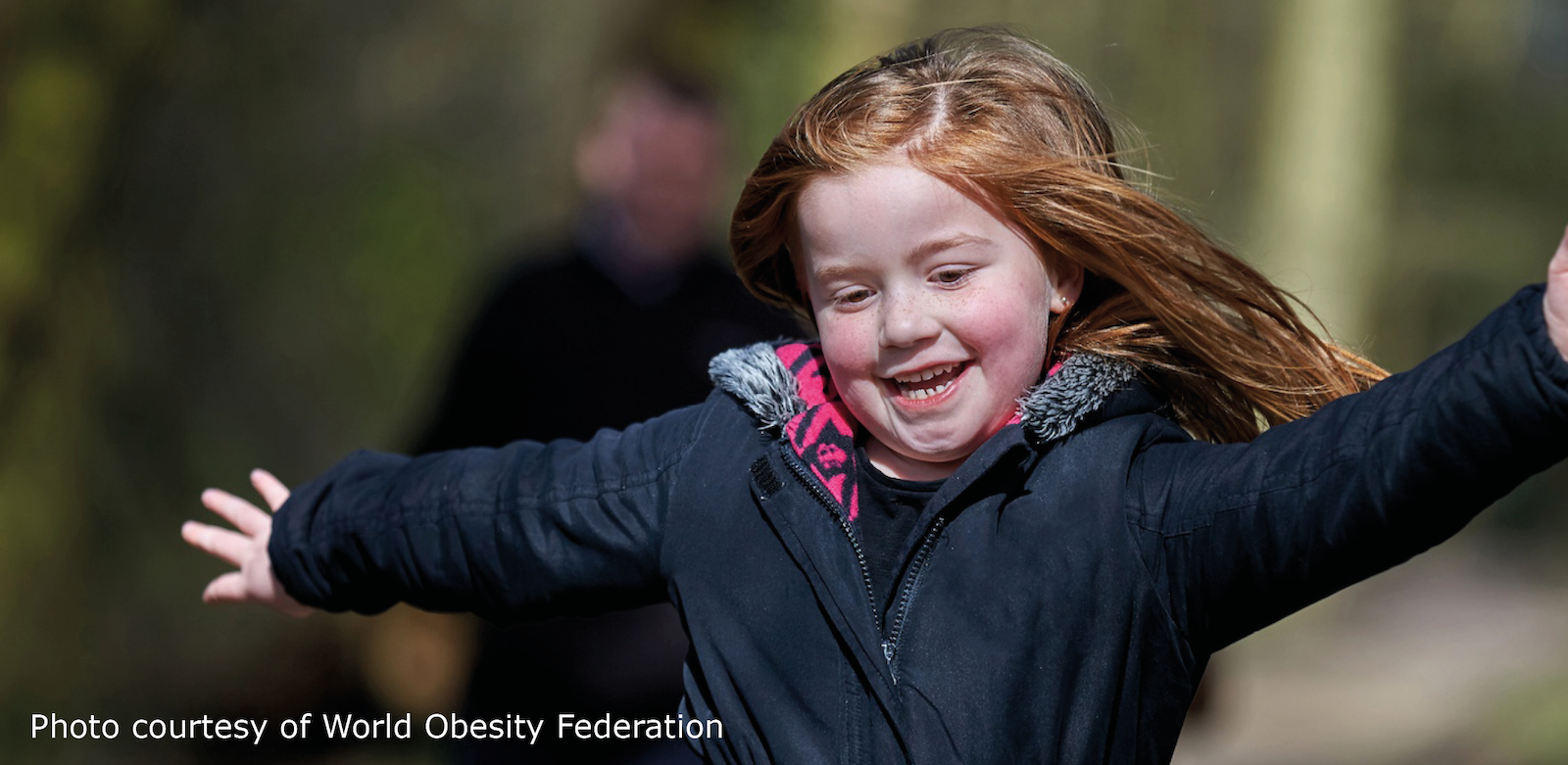 Girl active running outside