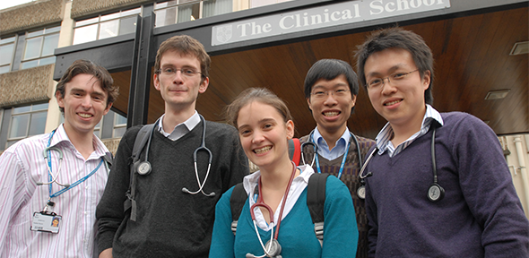 Medical students outside the clinical school